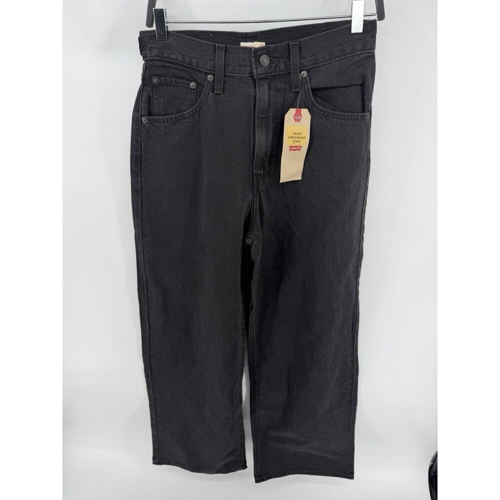 Levi's Cinch Baggy Wide-Leg Women's Black Jeans Cotton Denim 26X31